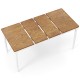Extendable dining table with oak wood veneer top and rubber wood legs, adjustable for 4-8 people, ideal for dining.