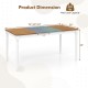 Extendable dining table with oak wood veneer, rubber wood legs, and adjustable lengths for 4-8 people, ideal for dining.