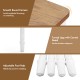 Extendable dining table with rubber wood legs, featuring smooth round corners and elegant turned legs for versatile.
