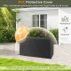 45-inch propane rattan firepit table with protective PVC cover, waterproof and sunproof, ideal for outdoor use.