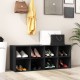 Black 8 cubbies shoe organizer with spacious top, sturdy design, and anti-slip foot pads for versatile storage.