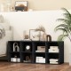 Black 8 cubbies shoe organizer with spacious top, perfect for storage in hallways or living rooms.