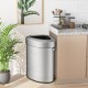 Stainless steel 60L corner trash bin with lid, anti-slip bottom, ideal for kitchens and efficient waste management.