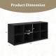 Dimensions of the black 8 cubbies shoe organizer, measuring 40" x 12" x 16", showcasing its spacious design for storage.