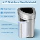 60L stainless corner trash bin with lid, anti-slip bottom, and durable silver finish for efficient waste management.