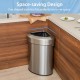 Stainless steel 60L corner trash bin with lid, designed for space-saving in kitchens and offices, featuring a non-slip.