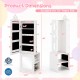 Princess vanity table and stool set dimensions with full-length mirror, designed for kids aged 3+, in white finish.