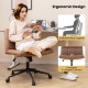 Armless height-adjustable desk chair with oversized U-shaped cushion and ergonomic design for home office use.