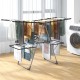 2-tier clothes drying rack with 33 drying rails, height adjustable gullwings, ideal for diverse laundry needs.