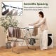 2-tier clothes drying rack with adjustable gullwings, featuring 33 drying rails for efficient air circulation and.