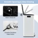Dual compartment 8-gal trash can in white with stainless steel pedal, featuring smooth opening and slow closing for.
