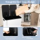 Dual compartment 8-gal trash can in white with stay-open design and deodorizer compartment for easy waste sorting.