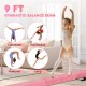 9 FT folding gymnastics balance beam in pink with anti-slip base, ideal for training balance and stability.