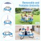 Toddler outdoor activity table with adjustable umbrella, durable HDPE material, perfect for up to 8 kids indoors or.
