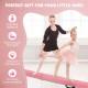 9 FT pink folding gymnastics balance beam with pine wood frame, ideal for improving balance and enhancing confidence.