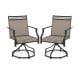 Patio swivel dining chairs set of 2 with heavy-duty metal frame and breathable fabric, perfect for outdoor relaxation.