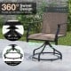 Brown patio swivel dining chair showcasing a 360° swivel design and heavy-duty metal frame for outdoor relaxation.