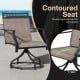 Brown patio swivel dining chair with contoured seat and heavy-duty metal frame, perfect for outdoor relaxation.