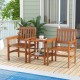 3-piece patio bistro set featuring sturdy wood chairs and table with umbrella holes, perfect for outdoor relaxation.