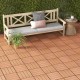 Interlocking deck tiles in brown, showcasing a slatted design for outdoor patios, ensuring weather resistance and.