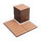 Stack of 18 interlocking 12x12 inch brown deck tiles, featuring a slatted design for drainage and weather resistance.