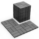 Gray interlocking deck tiles, 12 x 12 inches, featuring a textured surface for safety and efficient drainage for.