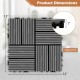 Interlocking deck tiles in gray, 12x12 inches, pack of 18, featuring a textured surface for outdoor use and drainage.