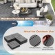 Gray interlocking deck tiles, 12 x 12 inches, featuring an anti-slip texture, ideal for outdoor patios and decks.