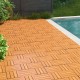 Interlocking deck tiles in brown, 12 x 12 inches, perfect for outdoor patios with a weather-resistant, anti-slip.