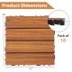 Interlocking deck tiles in brown, 12x12 inches, pack of 18, featuring a slatted design for drainage and anti-slip.