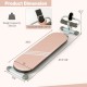 Multifunctional pink sit-up bench with adjustable angles, phone holder, and foldable design for compact storage.