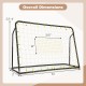 Adjustable height soccer goal and rebounder with dimensions 6.1' x 2' x 3.3'-4', ideal for outdoor play.
