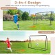 Adjustable 2-in-1 kids soccer rebounder and goal in black, designed for outdoor use, perfect for shooting and.