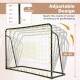 Adjustable 2-in-1 kids soccer rebounder and goal, height 40"-48", ideal for outdoor play and training.