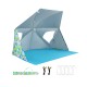Blue UPF50+ sun protection beach umbrella tent with pop-up design, mesh windows, and carrying bag for outdoor.