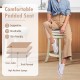 24-inch swivel bar stool with breathable linen fabric and padded seat, ideal for home bars and kitchens.