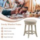 Swivel bar stool with a sturdy wooden frame, 24 inches, featuring breathable linen fabric and elegant retro style for.