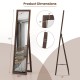 Full-length mirror with solid pine wood frame, measuring 14.5 x 14 x 61 inches, ideal for various home decors.