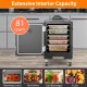 Stackable insulated food pan carrier with 81-quart capacity, featuring drawer slots and easy-access door for food.