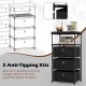 Dresser with 3 fabric drawers and wood top, featuring a metal frame and anti-tipping kits for safety in any room.