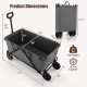 Collapsible folding wagon cart in gray with 45-gallon capacity, adjustable handle, and all-terrain wheels for easy.