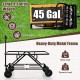 Collapsible folding wagon cart in gray with a heavy-duty metal frame, 45-gallon capacity, and adjustable handlebar for.