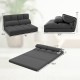 Adjustable floor sofa bed in dark gray velvet, showcasing 6 positions and folding design for versatile use and easy.