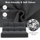 Dark gray floor sofa bed with adjustable backrest, soft velvet cover, and supportive sponge for ultimate comfort.