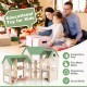 Wooden corner dollhouse playset with 6 rooms, 36 pieces, and green roofs for imaginative play and fine motor skills.
