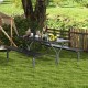 6-foot picnic table bench set in black with HDPE tabletop, ideal for outdoor gatherings and easy maintenance.