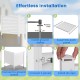 Step-by-step installation guide for 44 x 45 inch white vinyl picket fence panels with metal ground stakes.