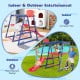 7-in-1 metal toddler climbing toy set featuring a slide, climbing net, and ladder for indoor and outdoor play.