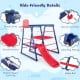 7-in-1 metal toddler climbing toy with slide, sturdy joints, and safety rail for active play and exploration.