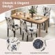 Tufted dining chair set in blue and white with stylish floral pattern, featuring sturdy wood legs and adjustable foot.